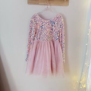 Cat & Jack Pink Sequin Tulle Party Dress